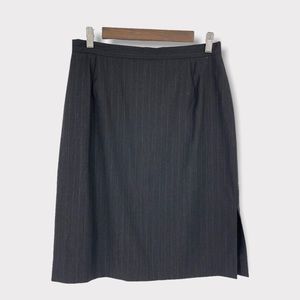 Vintage Giorgio‎ Armani Wool Pinstripe Gray Skirt Size 10